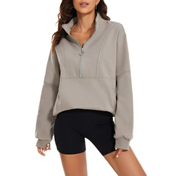 MISSACTIVER Women’s Oversized Half Zip Sweatshirt Comfort Fit