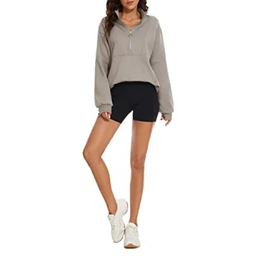 MISSACTIVER Women’s Oversized Half Zip Sweatshirt Comfort Fit