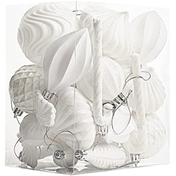 Christmas Ball Ornaments Shatterproof Plastic Tree Ornaments 24 PCS Shaped Styles Xmas Tree Holiday ...