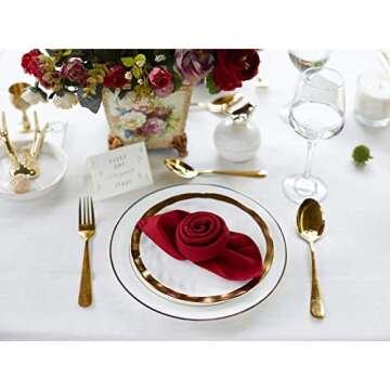 KOFFOTA Red Cloth Napkins Set of 6, 100% Cotton