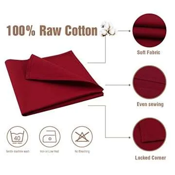 KOFFOTA Red Cloth Napkins Set of 6, 100% Cotton