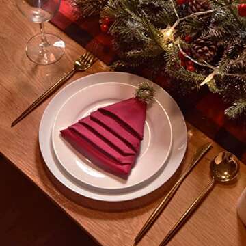 KOFFOTA Red Cloth Napkins Set of 6, 100% Cotton