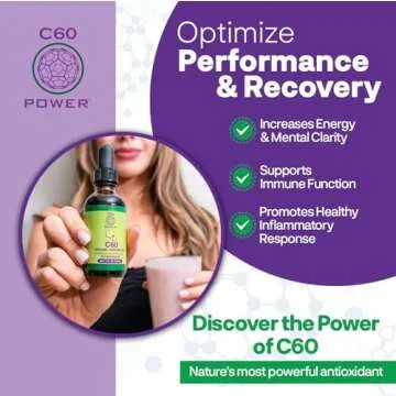 C60 Power - MCT 2-oz.- Organic MCT Coconut Oil, 2 Fl Oz, 99.99% Pure Carbon Fullerenes, Lift Oxidative Burden, Optimize Mitochondrial Function