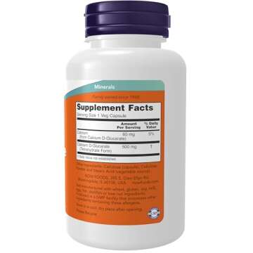 Calcium D-Glucarate 500 mg Detox Support by NOW Foods