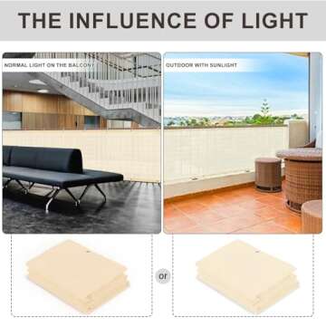 LOVE STORY Balcony Privacy Screen, 3'x10' Beige Deck Shield Screen Fence Cover (HDPE),UV Protection ...