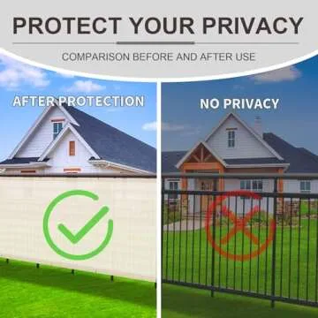 LOVE STORY Balcony Privacy Screen, 3'x10' Beige Deck Shield Screen Fence Cover (HDPE),UV Protection and Weather-Resistant,3 FT Height for Deck, Patio, Backyard, Outdoor Pool, Porch, Railing