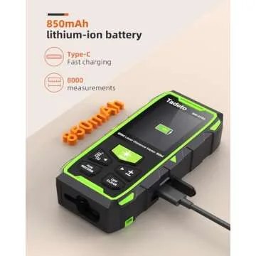 Tadeto Dual Laser Measuring Tool, 393FT/120M Bilateral Laser Measurement Tool Backlit LCD Display, Rechargeable Laser Measure with Ft/in/M Multiple Units Length/Area/Volume/Angle