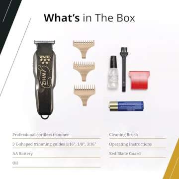 Wahl Professional 5 Star G Whiz Cordless Trimmer Battery Powered Lightweight Precision Lining Kit