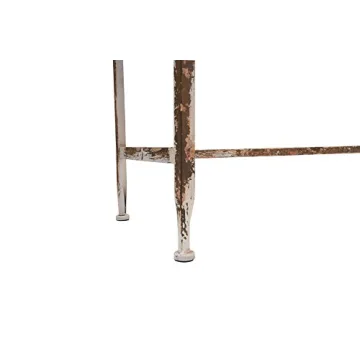 Creative Co-Op Metal Scalloped Edge Table with Rustic Charm