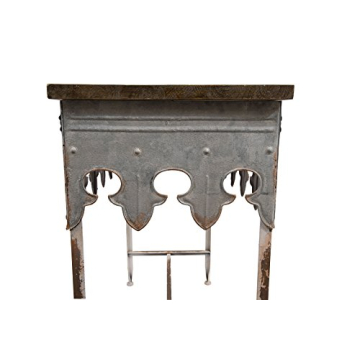 Creative Co-Op Metal Scalloped Edge Table with Rustic Charm