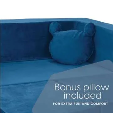 Milliard Kids Couch - Modular Kids Sofa for Toddler and Baby Playroom/Bedroom Furniture (Navy Blue) with Bonus Pillow