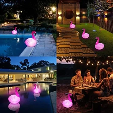 Cootway Solar Flamingo Floating Lights - Fun Outdoor Glow