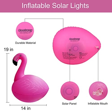 Cootway Solar Flamingo Floating Lights - Fun Outdoor Glow