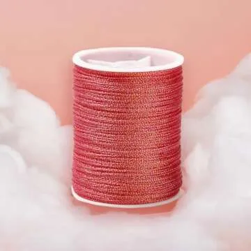 CABODYALS 0.5MM 12 Colors 6 Ply Multicolor Metallic Cord Gold Silver Shimmer Thread Polyester Tinsel Glitter String Hanger Bulk Rolls for Sewing Making Crafts Gift Wrapping Christmas Bracelets Supply