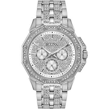 Bulova Men's Crystals Octava Stainless Steel Watch - 6-Hand Multi-Function