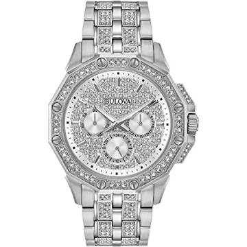 Bulova Men's Crystals Octava Stainless Steel Watch - 6-Hand Multi-Function