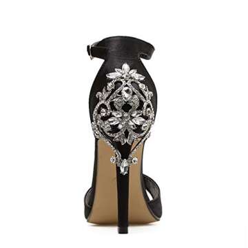 Azmodo Women Rhinestone Heeled Sandals for Evening Wear