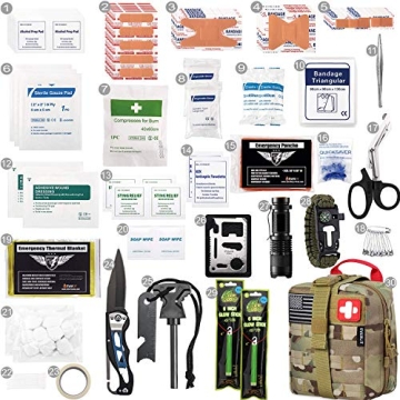 EVERLIT 250 PCS Survival First Aid Kit for Emergencies
