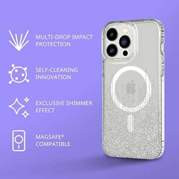 tech21 iPhone 14 Pro Max Evo Sparkle Compatible with MagSafe® – Glittering & Scratch-Resistant Phone Case with 12ft Multi-Drop Protection