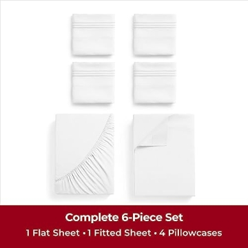 Mellanni King Sheet Set - 6-Piece Luxurious Bedding