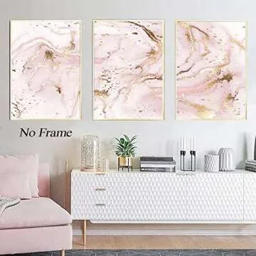 Elegant Pink Marble Abstract Wall Art for Decor