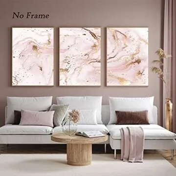 Elegant Pink Marble Abstract Wall Art for Decor