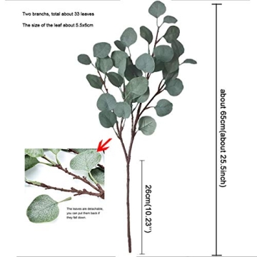 ZHIIHA Eucalyptus Stems Set of 6 for Home Decor