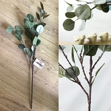 ZHIIHA Eucalyptus Stems Set of 6 for Home Decor