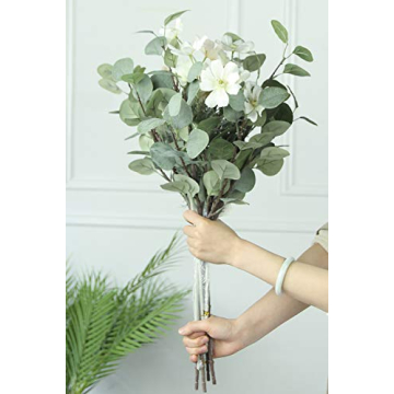 ZHIIHA Eucalyptus Stems Set of 6 for Home Decor