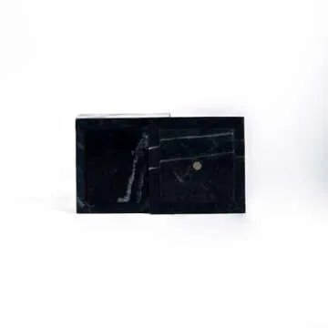 Modern Decorative Objects Marble Box with Lid for Bathroom Home Decor | Black Marble Decor Box with Geode Small Boxes | Jewellery | Vintage Vanity Decor & Girls Keepsake Box (Black Marble, 4x4x3.5")