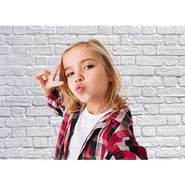 SJOLOON White Brick Wall Backdrop White Brick Photo Backdrop Thin Vinyl Photography Backdrop Background Studio Prop 10931 (8x8FT)