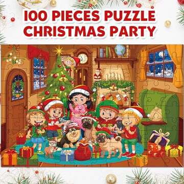 pigipigi Christmas Jigsaw Puzzles for Kids - 100 Piece Christmas Puzzle for Kid Age 3 4 5 8 Holiday ...