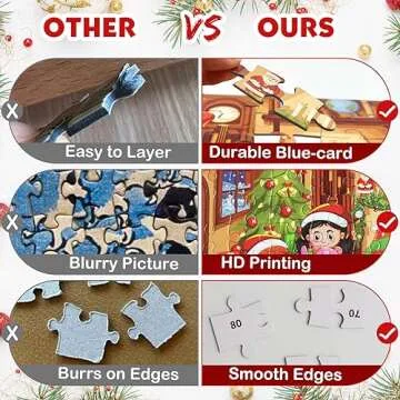 pigipigi Christmas Jigsaw Puzzles for Kids - 100 Piece Christmas Puzzle for Kid Age 3 4 5 8 Holiday Puzzles Game Gifts for Boys Girls 8 10 Years Old Family Educational Toys