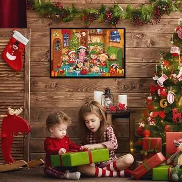 pigipigi Christmas Jigsaw Puzzles for Kids - 100 Piece Christmas Puzzle for Kid Age 3 4 5 8 Holiday Puzzles Game Gifts for Boys Girls 8 10 Years Old Family Educational Toys