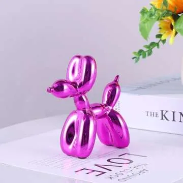 XIAOMAGG Red Balloon Dog Decor: Vibrant Resin Sculpture for Unique Home Aesthetics