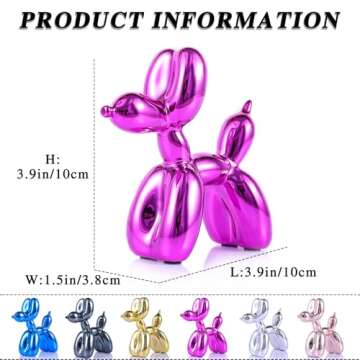 XIAOMAGG Red Balloon Dog Decor,Balloon Animal Decor,Shelf Decor Preppy Room Decor,Cute Statue Home Decor, Bedroom Modern Sculpture Desk Decor,Office Gold Decorations Small Figurines