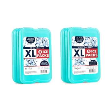 Cool Coolers by Fit + Fresh, Reusable & Long-Lasting XL Slim Ice Packs, Cold Packs for Lunch Boxes, ...
