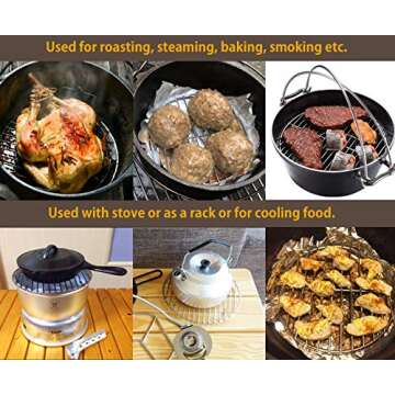 CAMPINGMOON Round Cooling Rack Roasting Rack for Baking Stainless Steel W24 Diameter φ9.5inch/φ24cm