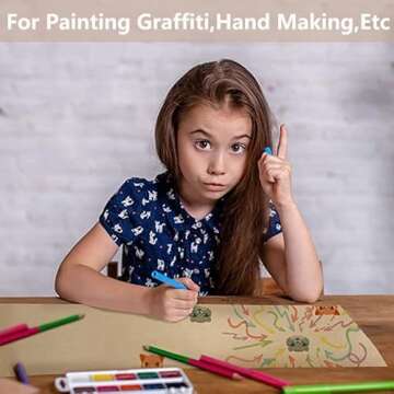 Shinok 2 Pack Brown Kraft Paper Roll 15" x 400" Brown Wrapping Paper Small Packing for Moving Craft Paper Roll for Gift Wrapping Art