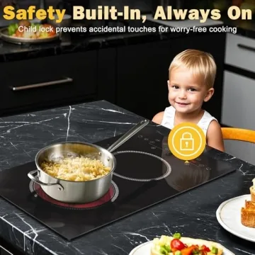 2 Burner Electric Cooktop - 2000W, Touch Control, Timer