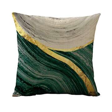 WOMHOPE Set of 4 Vintage Geometric Decorative Throw Pillow Covers Pillow Cases Cushion Cases 18 x 18 Inch for Living Room,Couch and Bed (Green)