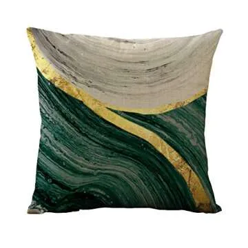 WOMHOPE Set of 4 Vintage Geometric Decorative Throw Pillow Covers Pillow Cases Cushion Cases 18 x 18 Inch for Living Room,Couch and Bed (Green)