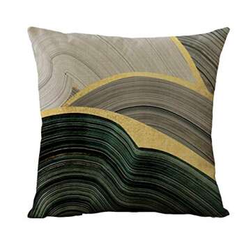 WOMHOPE Set of 4 Vintage Geometric Decorative Throw Pillow Covers Pillow Cases Cushion Cases 18 x 18 Inch for Living Room,Couch and Bed (Green)