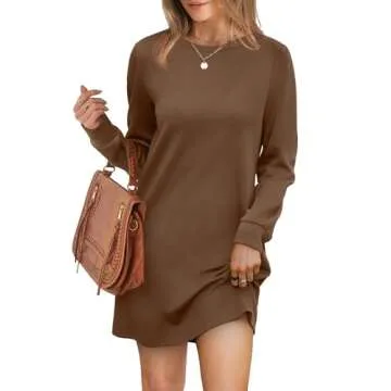 Elegant WIHOLL Women's Loose Fit Mini Dress with Pockets
