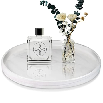 Stylish Ceramic Round Marble Tray for Home & Gifts