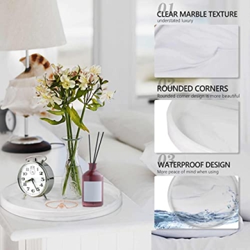 Stylish Ceramic Round Marble Tray for Home & Gifts