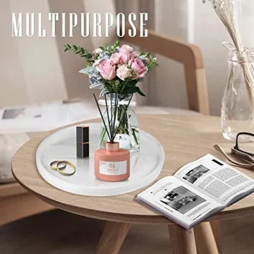 Stylish Ceramic Round Marble Tray for Home & Gifts