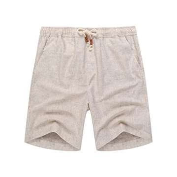 COOFANDY Men's Casual Shorts Big and Tall Drawstring Shorts with Elastic Waist