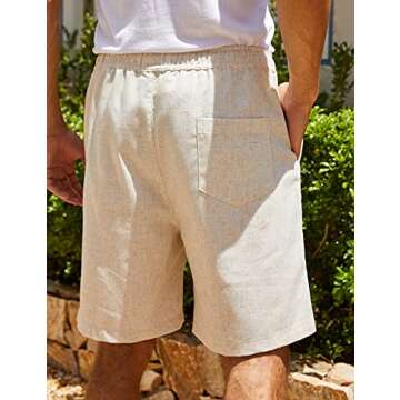 COOFANDY Men's Casual Shorts Big and Tall Drawstring Shorts with Elastic Waist