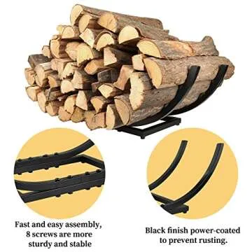 Stylish Curved Firewood Holder for Indoor Outdoor Use